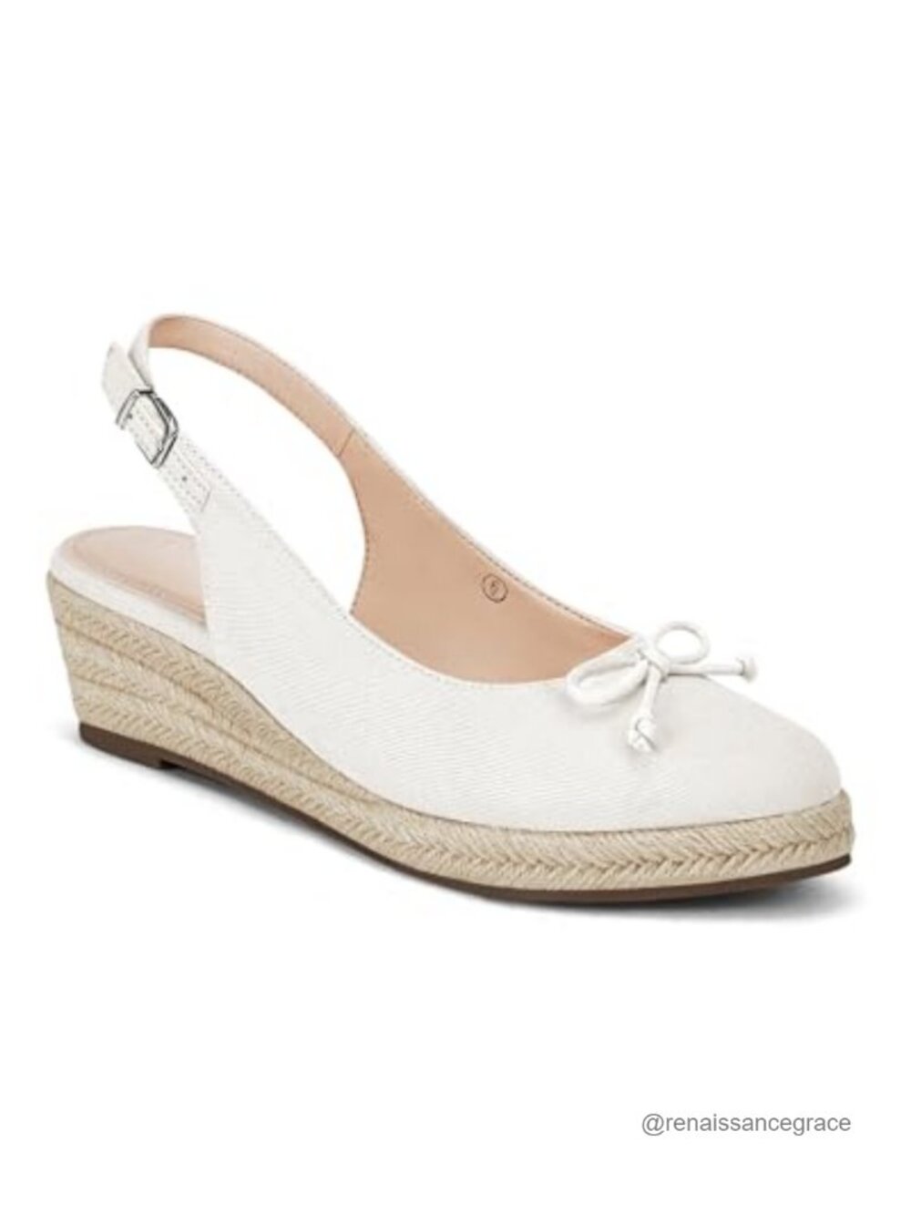 Womens Espadrilles Wedges Slingback Closed Toe Canvas Bow Platform Summer Shoes